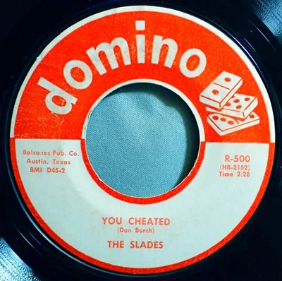 HEAR IT 50's Doo-Wop 45 rpm record The Slades "You Cheated" from 1958 - Image 1 of 2