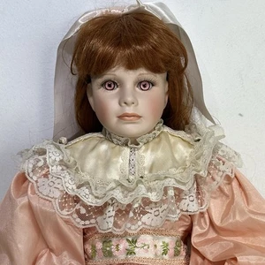 Creepy Victorian Porcelain Doll 28” Pink Eyes Thelma Resch Katrina - Picture 1 of 15