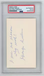 Sisler, George w/funny inscription Signed 3 x 5 9 660848 - Picture 1 of 2
