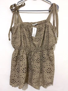 Precio de venta sugerido por el fabricante 44,95 USD American Eagle para mujer XL bronceado con correas ojales blusa floral nueva con etiquetas - Imagen 1 de 6