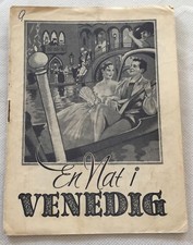 Eine Nacht in Venedig Hans Olden Jeanette Schultze Vtg 1953 Danish Movie Program