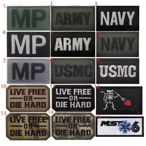 Embroidered Live Free Or Die Hard NAVY ARMY USMC Hook Loop Patch Fastener Badge - Picture 1 of 17