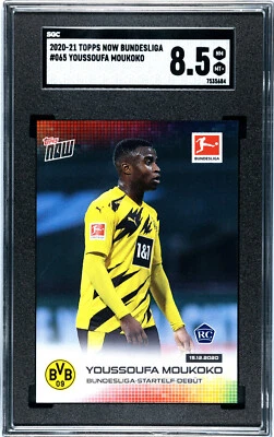 Topps Now Bundesliga 2020-2021 Soccer Card Youssoufa Moukoko #65 SGC 8,5 Nm-Mt+ - Image 1 of 2