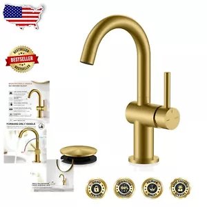 Stylish Gold Brushed Bathroom and RV Sink Faucet - Easy 10-Min Installation - Picture 1 of 11
