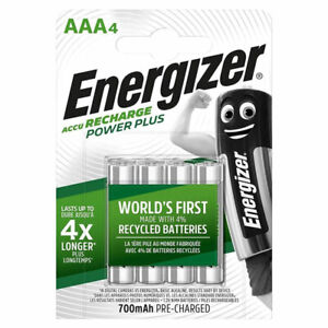 4 x Energizer Power Plus AAA 700mAh batteries Rechargeable Ni-Mh 1.2V Accu HR03