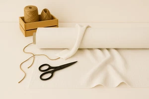 Cultured Pearl Cotton-Linen Fabric by the Yard – Ideal for Apparel & Home Décor - Picture 1 of 10