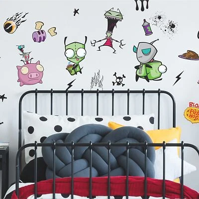 RoomMates RMK5245SCS Invader Zim 去皮贴墙贴花,绿色、红色、黄色... — 第 1/4 张图片