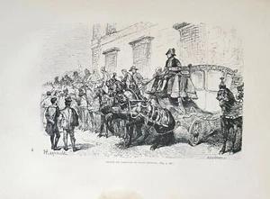 Antique Print ROME ARRIVAL CARDINALS AT THE QUIRINAL PALACE 1873 Antique print Rome - Picture 1 of 1