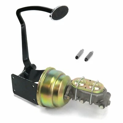 40-48 Chevy 7 Dual Brake Pedal kit Disk/DiskLg Oval Chr Pad rat frame mount - Image 1 of 4