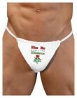 Men's G-String Thong Undies Kiss Me Under The Mistletoe White Size L/Xl