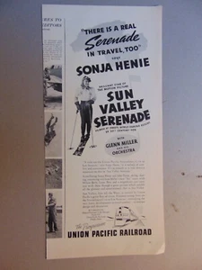 1941 UNION PACIIC RAILROAD approvato da Sonja Henie pubblicità stampa d'epoca - Foto 1 di 1