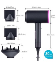 Vcloo Ionic Hair Dryer 2000W Purple Hammer Power Curl Diffuser for Women