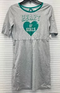 Old Navy Girls Fit & Flare 1/2-Sleeve Jersey Dress Gray With Logo Size XL/14 NWT - Picture 1 of 11