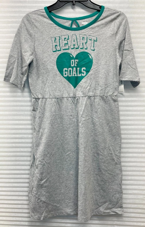 Antiguo Vestido Jersey Azul Marino Niñas Calce y Acampanado Manga 1/2 Gris Con Logo Talla XL/14 NUEVO CON ETIQUETAS Foto 1 de 4