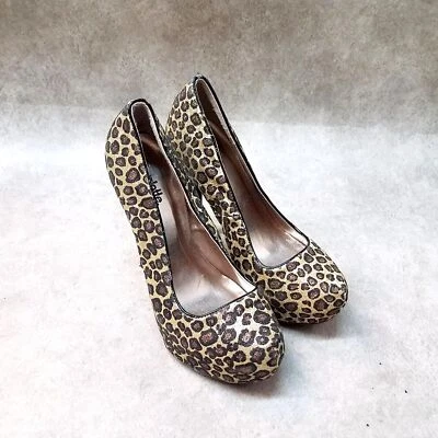 Charlotte Russe Womens Size 6 Brown Animal Print Slip On Heel Platform Pumps - Image 1 of 4