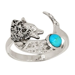 Composite Blue Mohave Turquoise 925 Silver Ring Jewelry s.6.5 ALLR-27681 - Picture 1 of 1