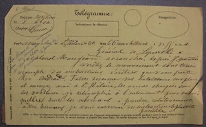 Lipowski. Guerre de 1870. Télégramme au Colonel Mangeant. - Picture 1 of 1