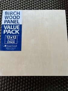 Ampersand Art Supply 12x12 Unprimed Birch wood  Artist Panel, 7/8" Cradled - Picture 1 of 4