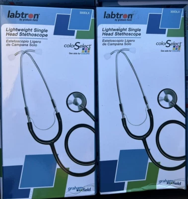 Lote de estetoscopio Labtron ligero de una sola cabeza presión arterial médico negro Foto 1 de 4