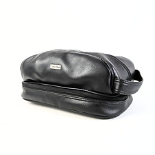 Calvin Klein Black Genuine Leather Travel / Cosmetic Bag