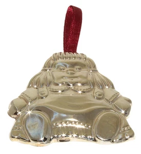 PENDAGLIO ORNAMENTO NATALE BAMBOLA ARGENTO CHRISTMAS ORNAMENT DOLL SILVER - Picture 1 of 1