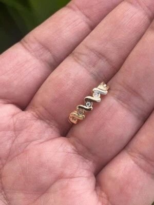 Anillo ombligo ombligo ombligo onda oro macizo 14k piercing joya Foto 1 de 4