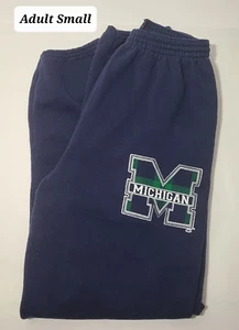 Vintage 90s Michigan Wolverines Adult Small Blue Sweatpants/Joggers Made in USA - Bild 1 von 7