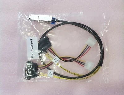 Mini SAS SFF-8088 to X2 SAS SFF-8482 Male 29Pin with 4Pin IDE Power Drive Cable - Image 1 of 4