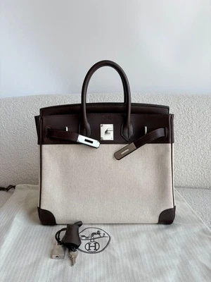 Vintage Hermès Birkin 28 HAC Level Evercolor Lienzo Paladio Herrajes Cuadrado K Foto 1 de 4