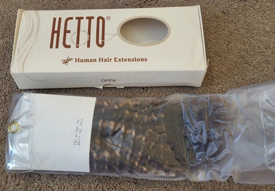 Clip ondulado rizado para cabello humano Hetto 16" extensión de cabello 4/27 KC 7 piezas HIlight Foto 1 de 3