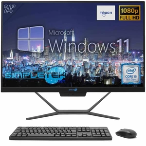 Aio Tout en Un Écran Tactile I5 8 Gen 24 " Windows 11 Pro 8gb 240gb, Full HD PC - Photo 1/9