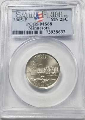2005-S Minnesota | Statehood Quarter, 25 cents | PCGS MS68 | Satin Finish - Image 1 of 3