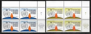 United Nations, Geneva, MNH, #35 & #36, Imprint Blocks of 4, Issued 1973 - Picture 1 of 1
