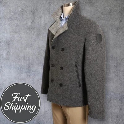 ADD Mens Down Puffer Jacket Wool Blend Exterior US SIZE 44 Italian Design Gray - Image 1 of 4