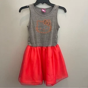 Hello kitty dress by Sanrio Tank Tutu Dress Girl’s L 10/12 Gray Orange - Picture 1 of 11
