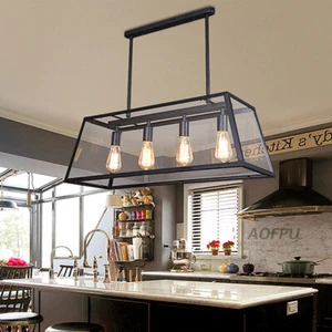 Glass Chandelier Lighting Modern Ceiling Lights Home Pendant Light Kitchen Lamp - Picture 1 of 10