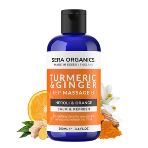 Turmeric & Ginger Massage Oil – Neroli & Orange Uplifting Citrus Blend 100ml - Picture 1 of 9