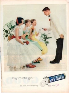 Vintage Werbedruck Candy LEBENSRETTER Junge Prägestätten Mädchen Pep-O-Mint Tanz 1961 - Bild 1 von 1