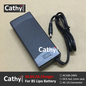 US 33.6V 2A Li-ion Lipo Lithium Ion Battery Smart Charger with 5.5*2.1mm DC plug - Picture 1 of 3