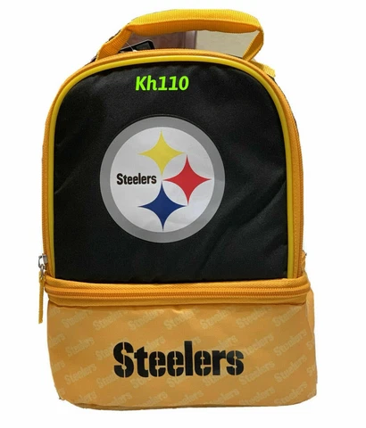 NFL Pittsburgh Steelers Unisex Insulated Lunch Bag- 2 Compartment Cover