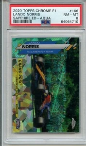 Lando Norris 2020 cromado F1 Sapphire Aqua/99 #166 PSA 8 casi nuevo - Imagen 1 de 2