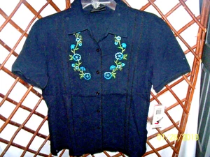 Style & Co womens knit top short sleeve button front ctn size 6 NWT #B1 - Picture 1 of 2