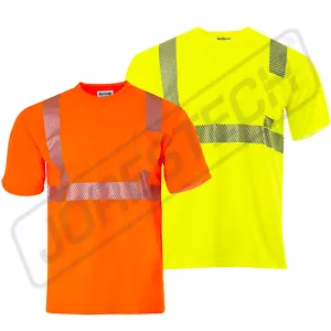Camiseta Hi Vis ANSI Seguridad reflectante Manga corta ESTIRAMIENTO DE ALTA VISIBILIDAD - Imagen 1 de 15