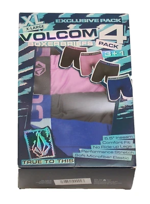 Volcom Men's XL  40-42 Assorted Performance Stretch Boxer Briefs 4 in Package - Image 1 of 3