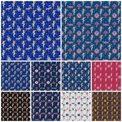 MGD DESIGN B3TTY BASEBALL TEAMS FABRIC (HALF-YARD OR 1-YARD & TEAMS SELECTION)