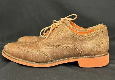 Zapatos de vestir Cole Haan Oxfords para mujer 9 B marrón gamuza punta de ala acento naranja Alisa Foto 1 de 4