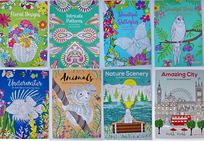 Adult Colouring Book, stress relief colour therapy mindful, relax, choice 12 - Image 1 of 2