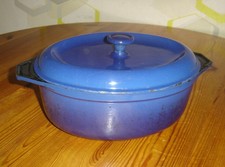 COCOTTE EN FONTE IDEM LE CREUSET EMAIL BLEU N° 28