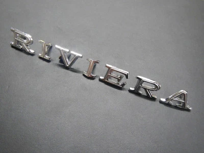 1966 1968 1969 Buick Riviera Hood Letters Emblem Set Front Nose Badge 66 68 69 - Image 1 of 4