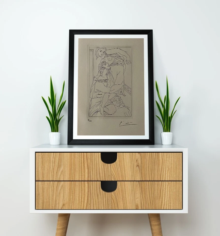 Pablo Picasso 原版手工签名平版画带真品证明和 3,500 美元评估 — 第 1/4 张图片